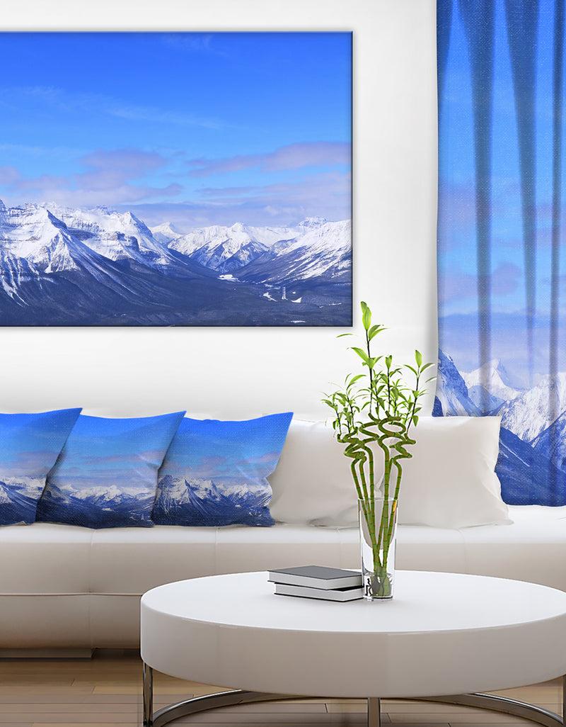 DesignQ Blue Winter Mountains - Landscape Photo Canvas Print