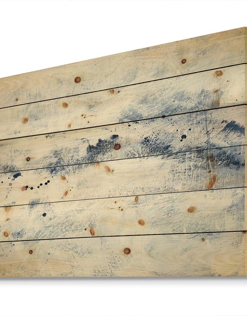 DesignQ Blue Wipe Out - Traditional Print On Natural Pine Wood