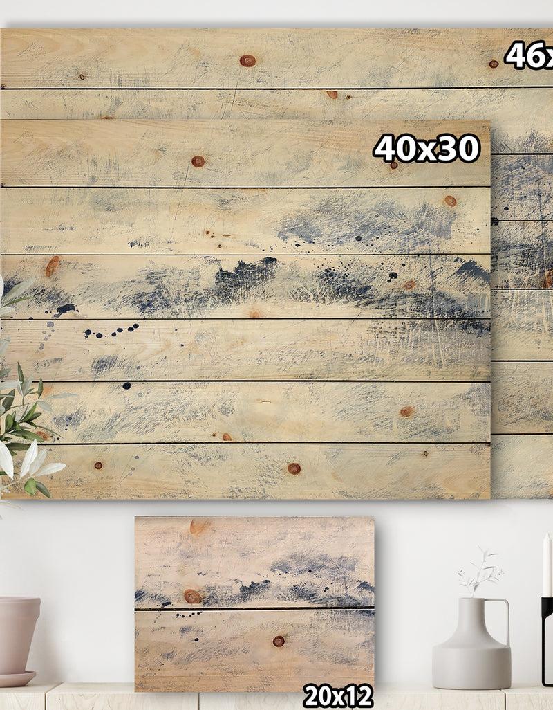 DesignQ Blue Wipe Out - Traditional Print On Natural Pine Wood