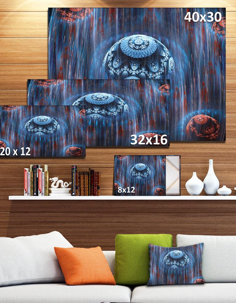 DesignQ Blue World Of Infinite Universe - Abstract Wall Art On Canvas
