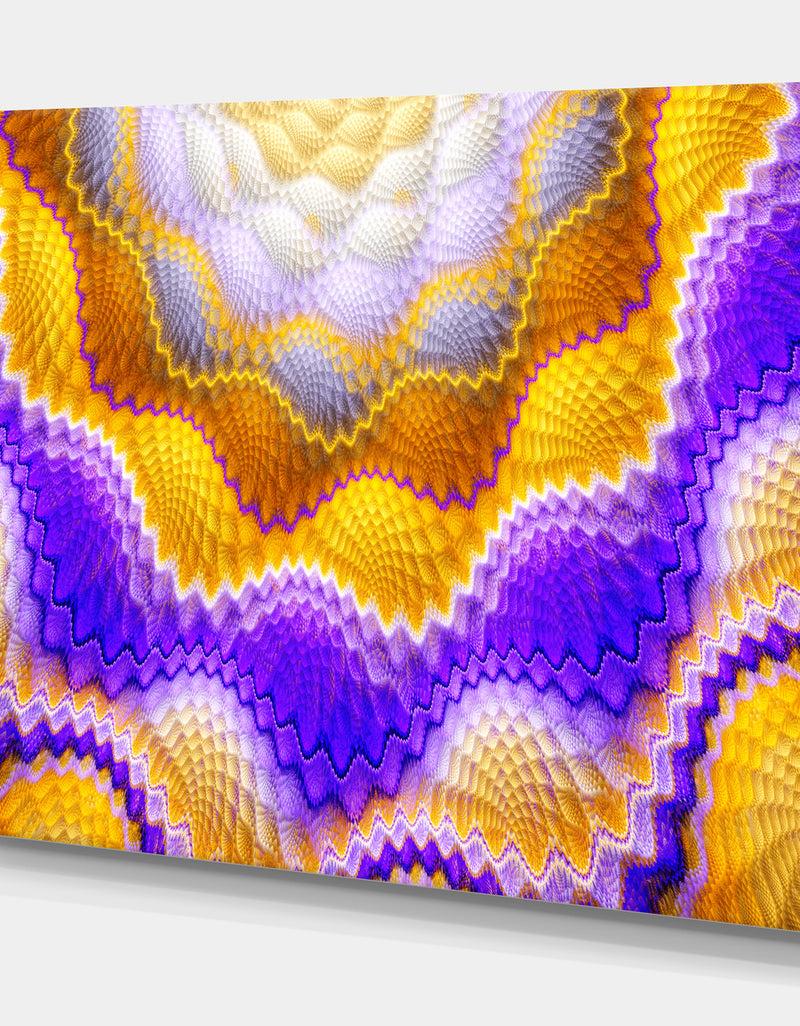 DesignQ Blue Yellow Snake Skin Flower'Extra Large Abstract Canvas Art Print