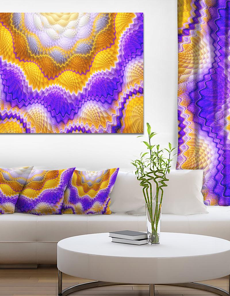 DesignQ Blue Yellow Snake Skin Flower'Extra Large Abstract Canvas Art Print