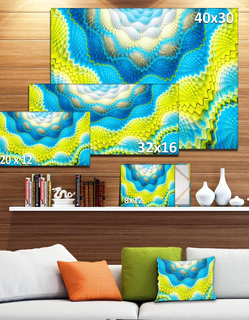 DesignQ Blue Yellow Spiral Snake Skin - Extra Large Floral Canvas Art Print