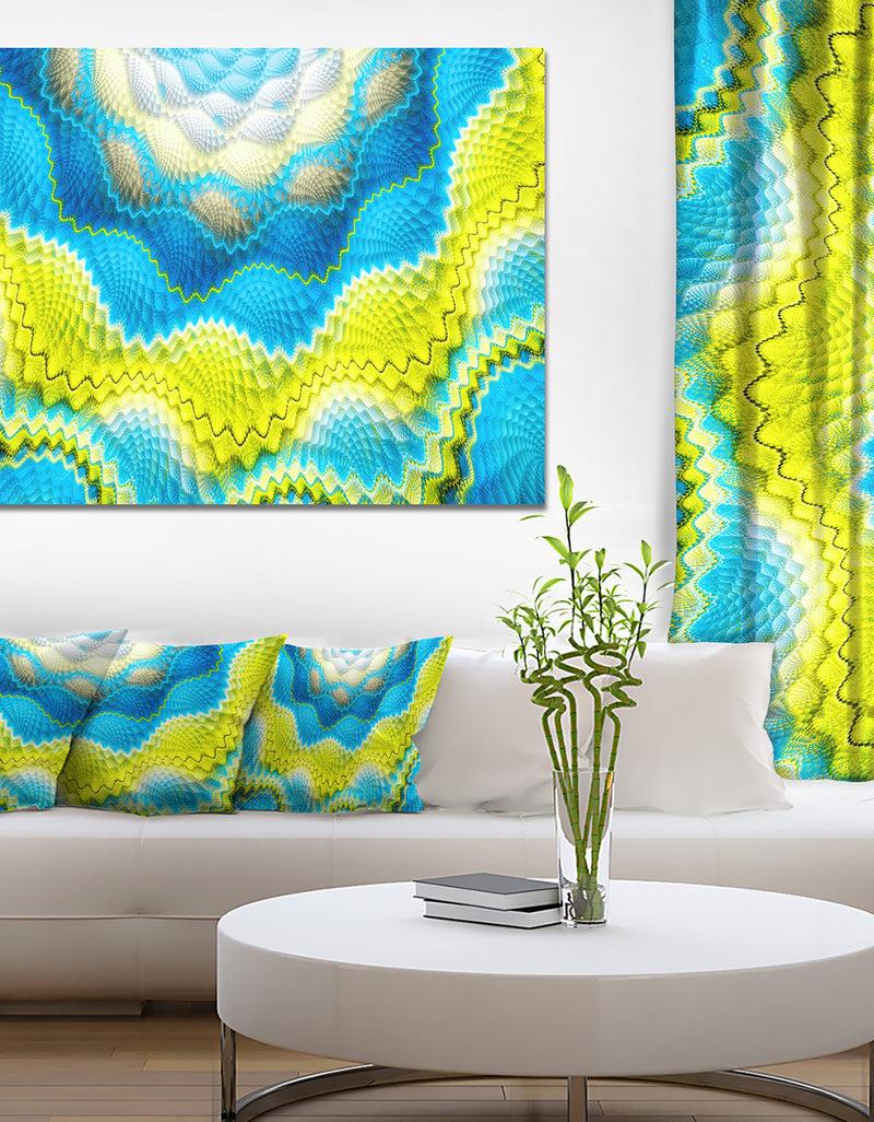 DesignQ Blue Yellow Spiral Snake Skin - Extra Large Floral Canvas Art Print