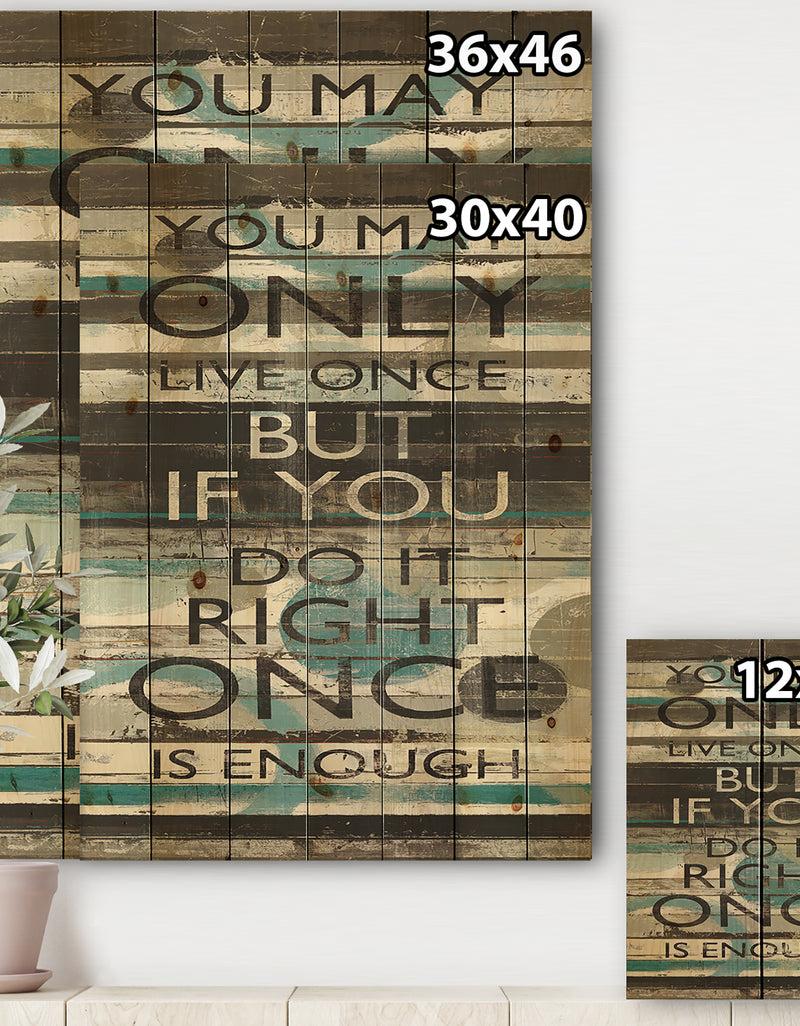 DesignQ Blue Zephyr Quote I - Cottage Inspirational Print On Natural Pine Wood