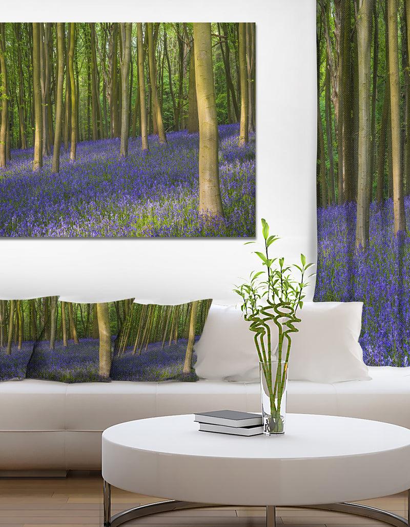 DesignQ Bluebell Woods in Oxfordshire - Extra Large Landscape Canvas Art Print