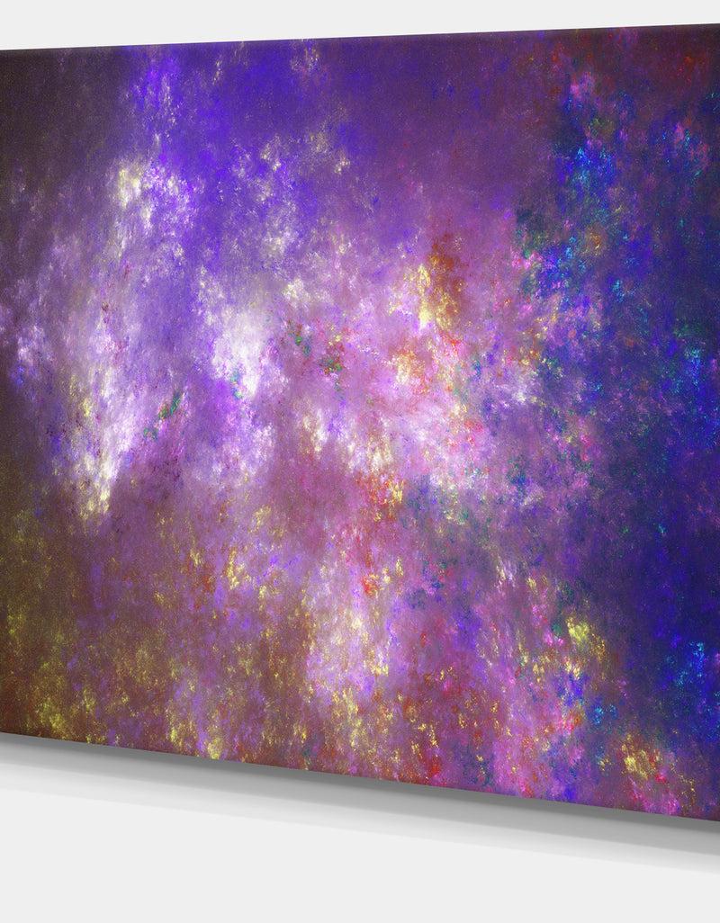 DesignQ Blur Fractal Sky With Stars'Extra Large Abstract Canvas Art Print