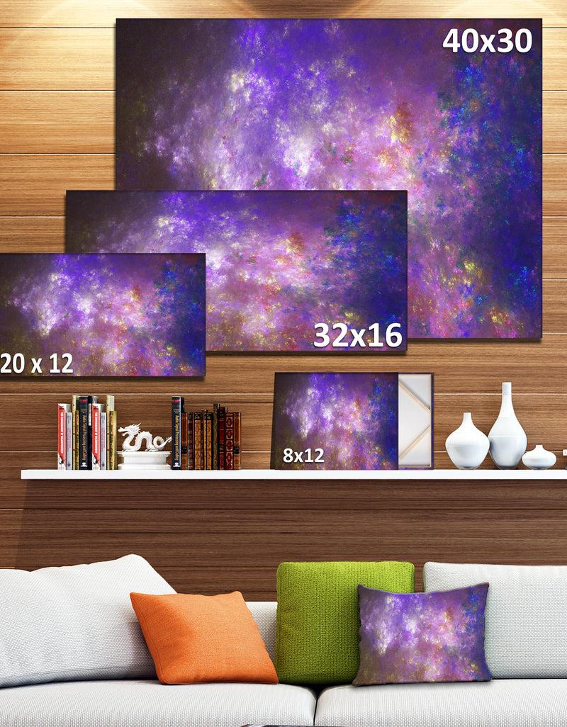 DesignQ Blur Fractal Sky With Stars'Extra Large Abstract Canvas Art Print