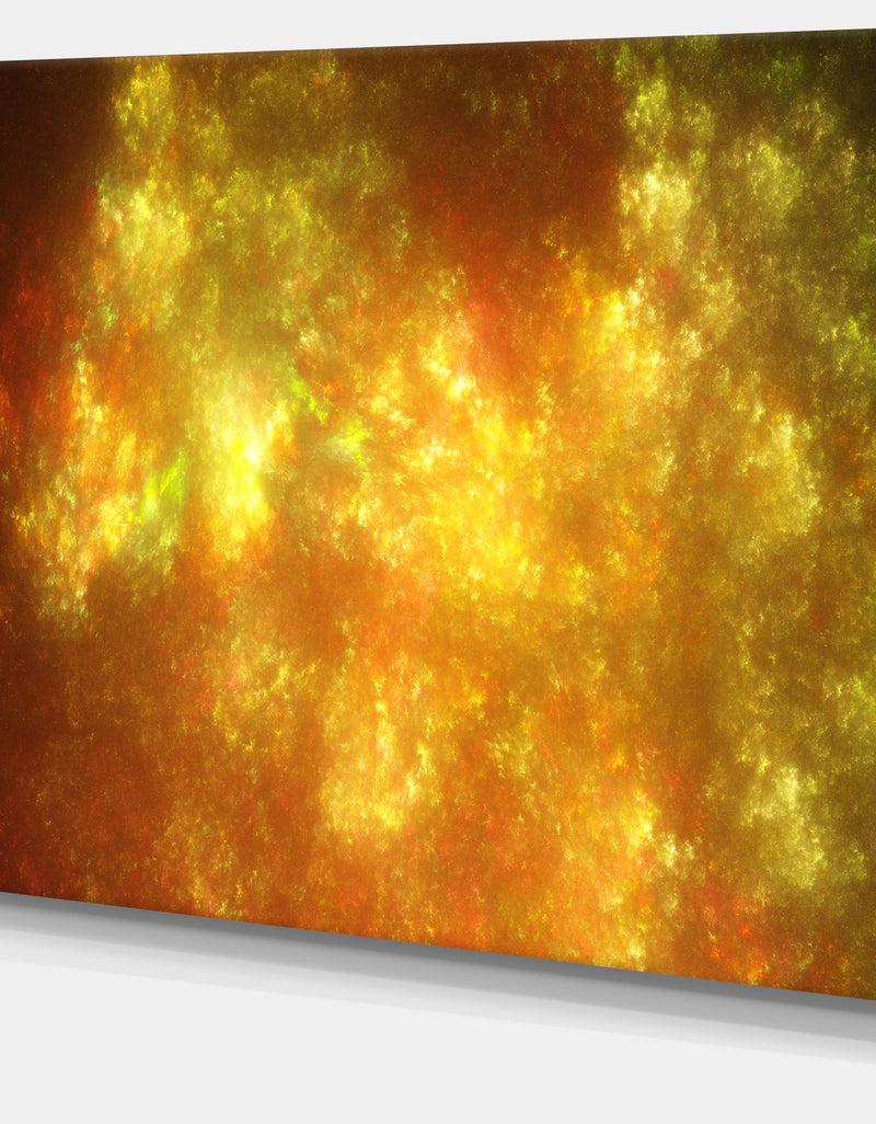 DesignQ Blur Golden Sky With Stars'Extra Large Abstract Canvas Art Print