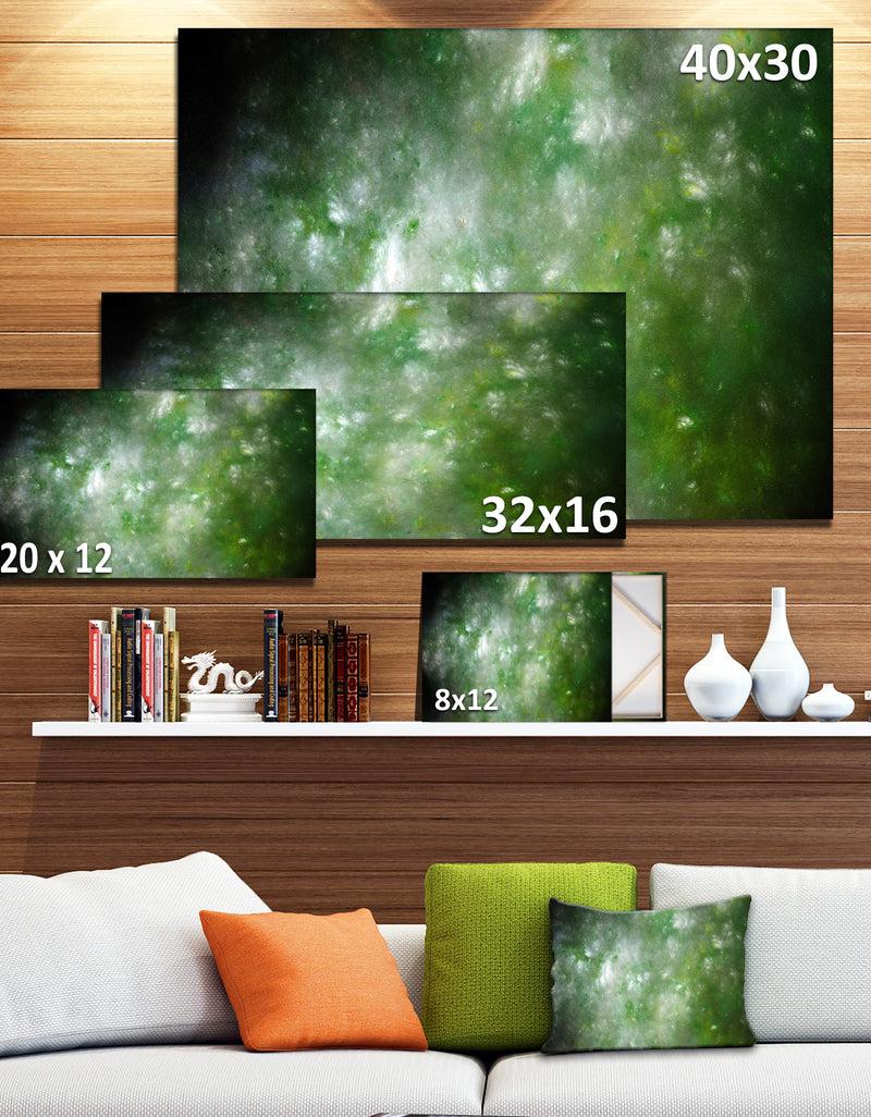 DesignQ Blur Green Starry Fractal Sky - Abstract Artwork On Canvas