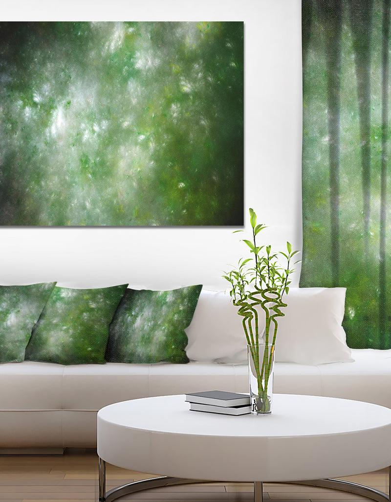 DesignQ Blur Green Starry Fractal Sky - Abstract Artwork On Canvas
