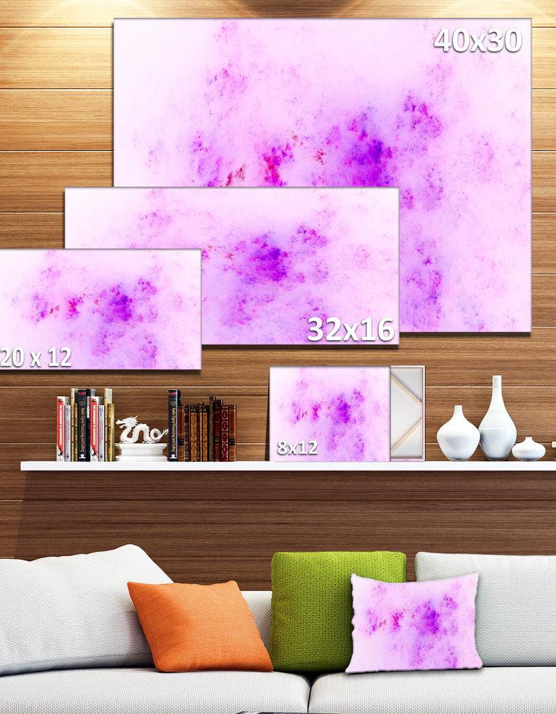 DesignQ Blur Light Pink Sky With Stars'Extra Large Abstract Canvas Art Print