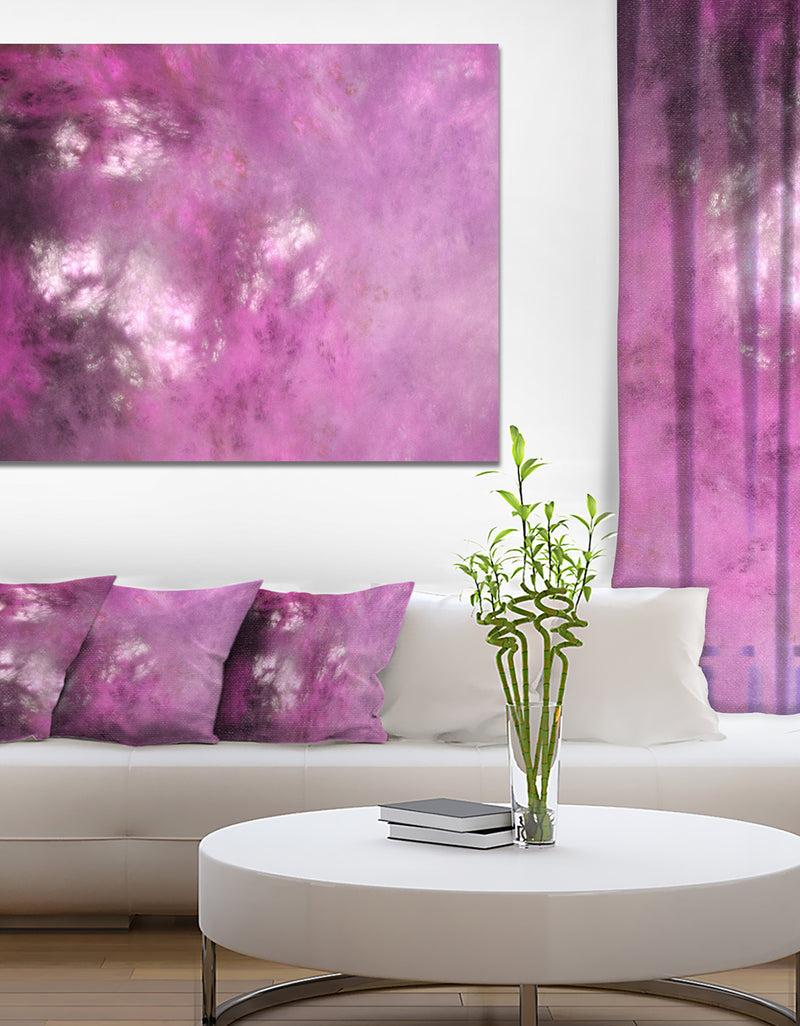 DesignQ Blur Pink Sky With Stars'Extra Large Abstract Canvas Art Print