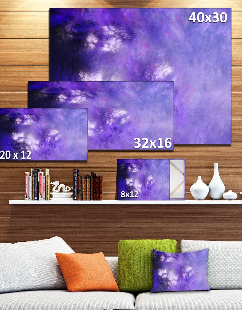 DesignQ Blur Purple Sky With Stars'Extra Large Abstract Canvas Art Print
