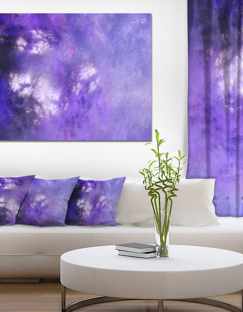 DesignQ Blur Purple Sky with Stars'Extra Large Abstract Canvas Art Print