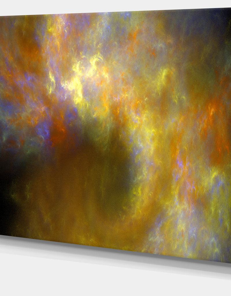 DesignQ Blur Yellow Sky With Stars'Extra Large Abstract Canvas Art Print