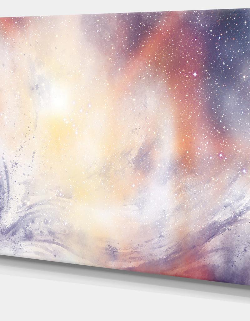 DesignQ Blurry Watercolor With Star - Abstract Painting Canvas Print