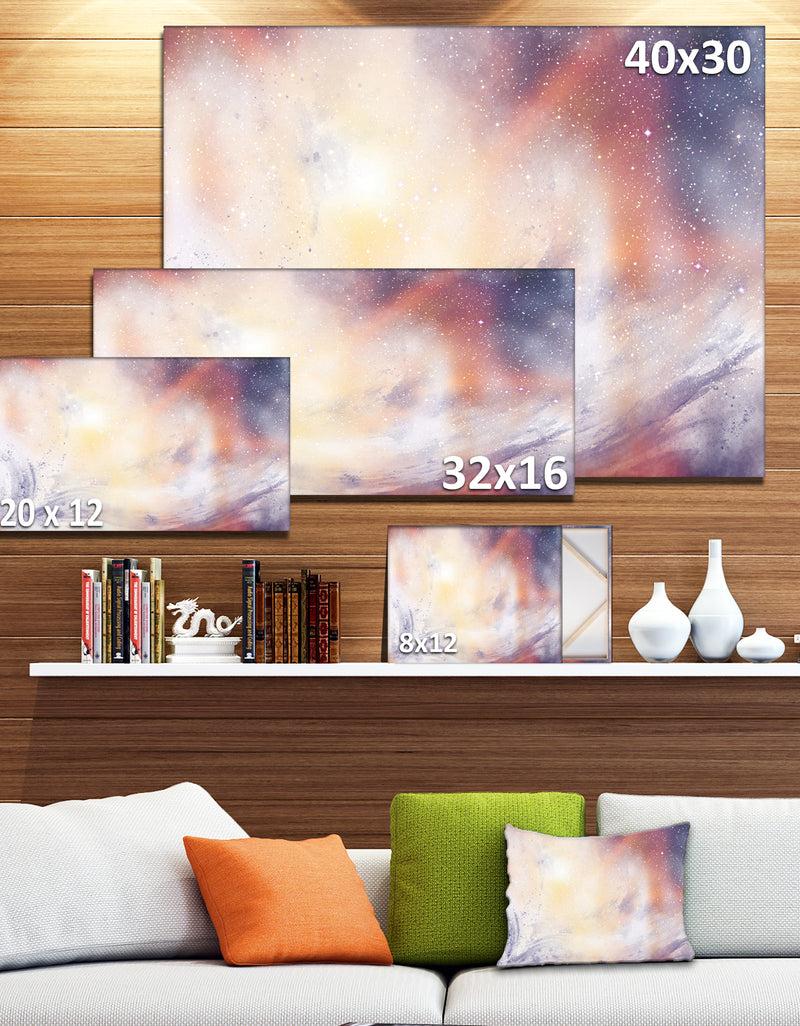 DesignQ Blurry Watercolor With Star - Abstract Painting Canvas Print