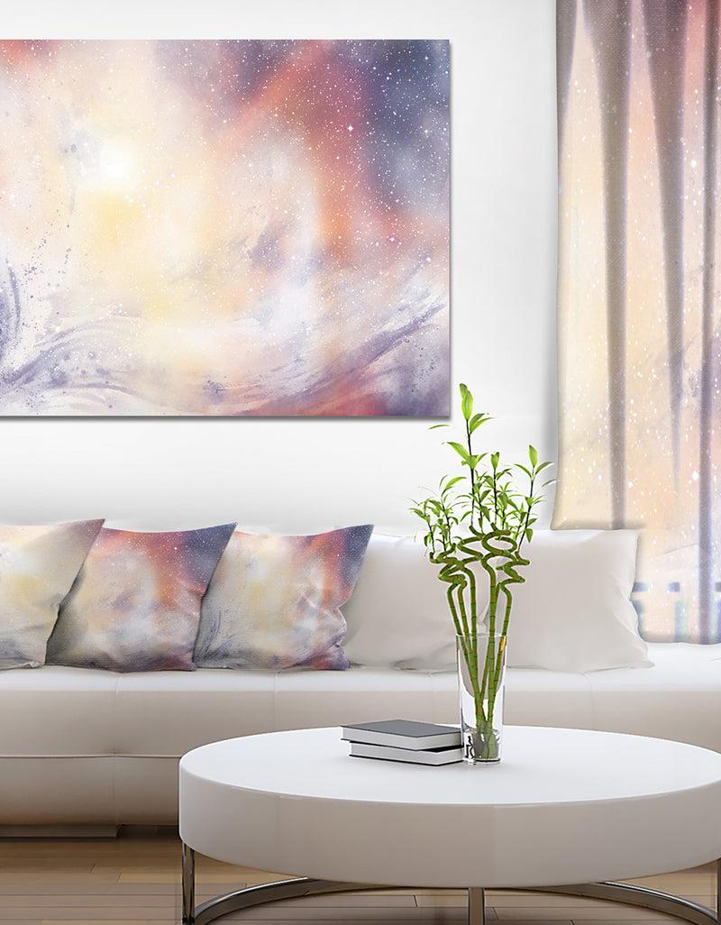 DesignQ Blurry Watercolor with Star - Abstract Painting Canvas Print