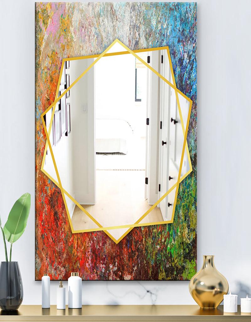 DesignQ Board Stained Abstract Art - Modern Mirror - Frameless Contemporary Wall Mirror