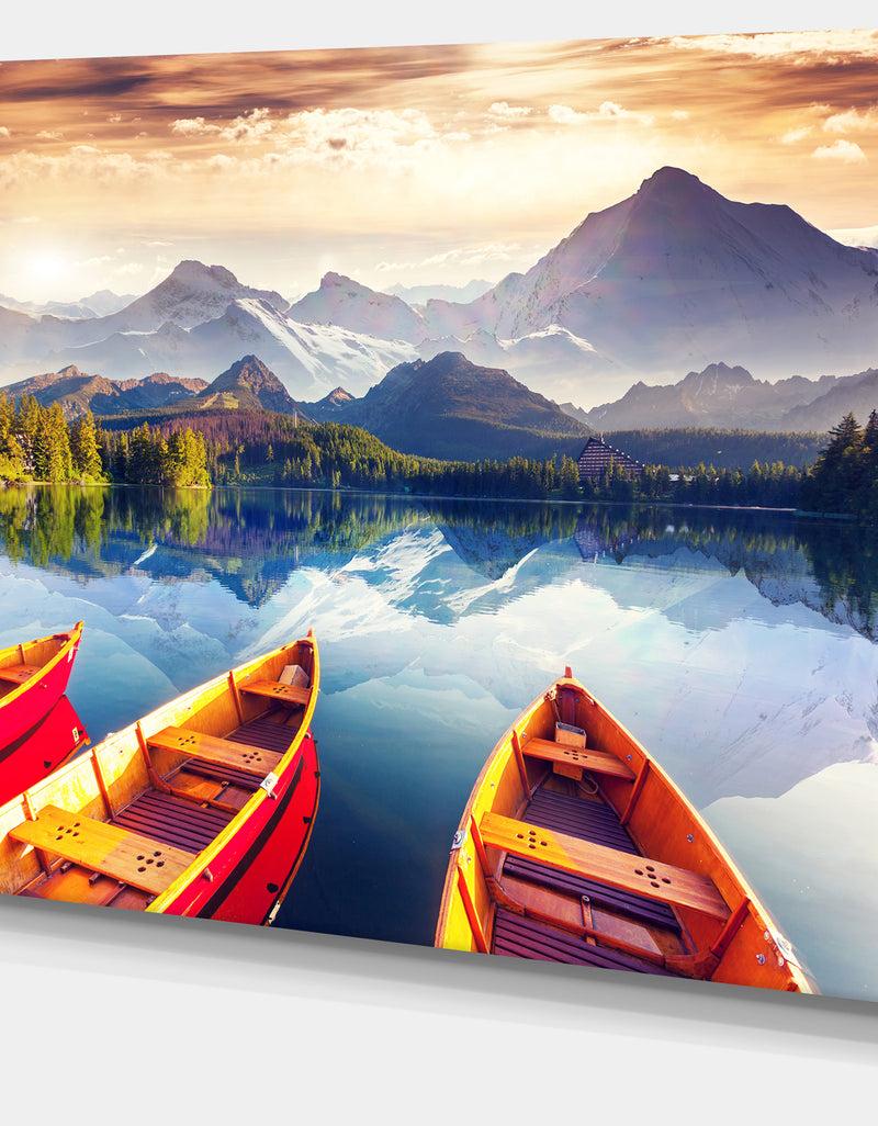 DesignQ Boats Heading To Lake - Landscape Canvas Art Print