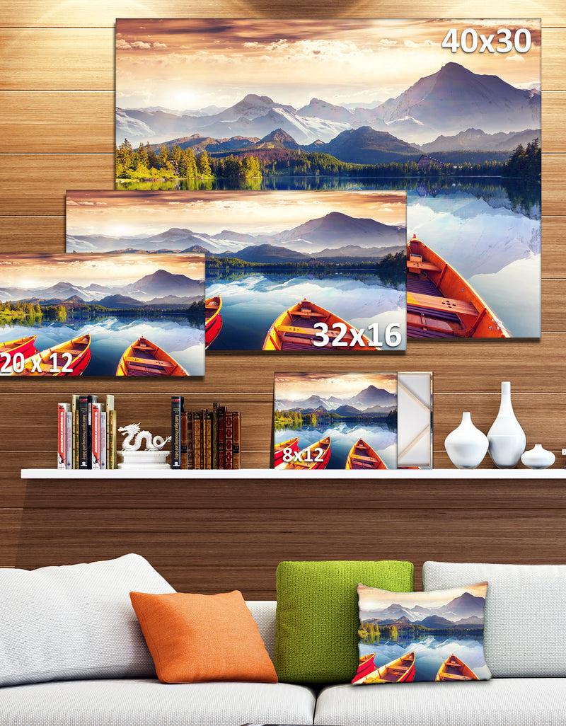 DesignQ Boats Heading To Lake - Landscape Canvas Art Print