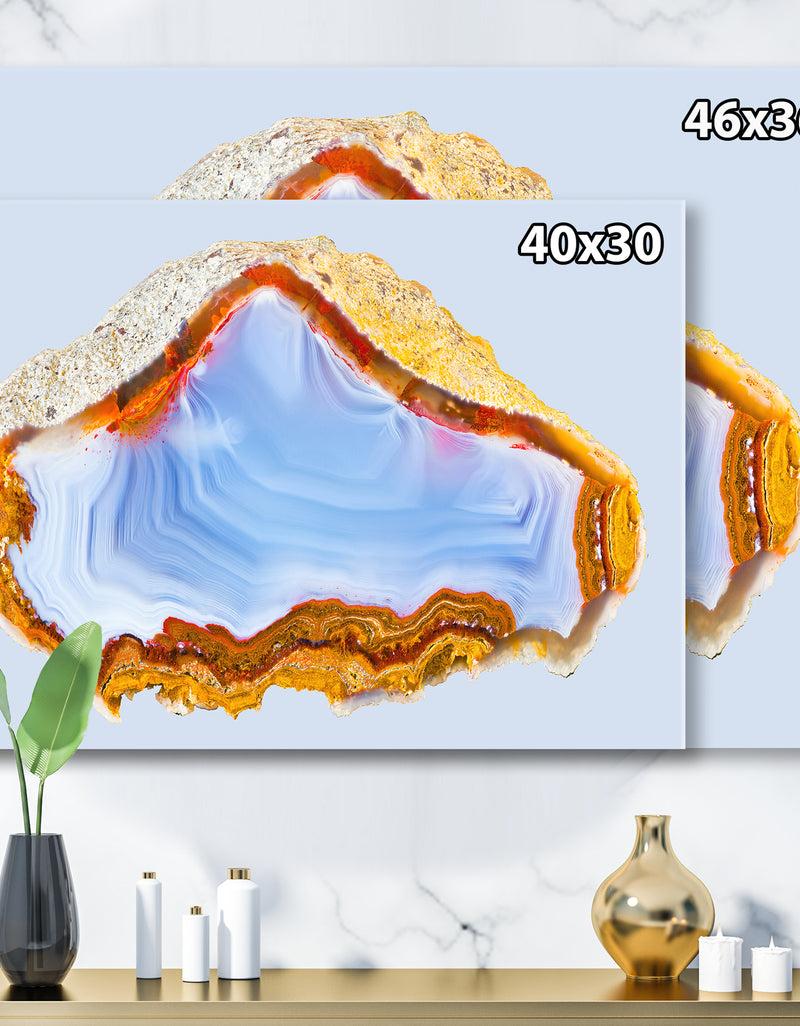 DesignQ Bohemian Blue And Gold Gemstone - Glam Canvas Wall Art Print