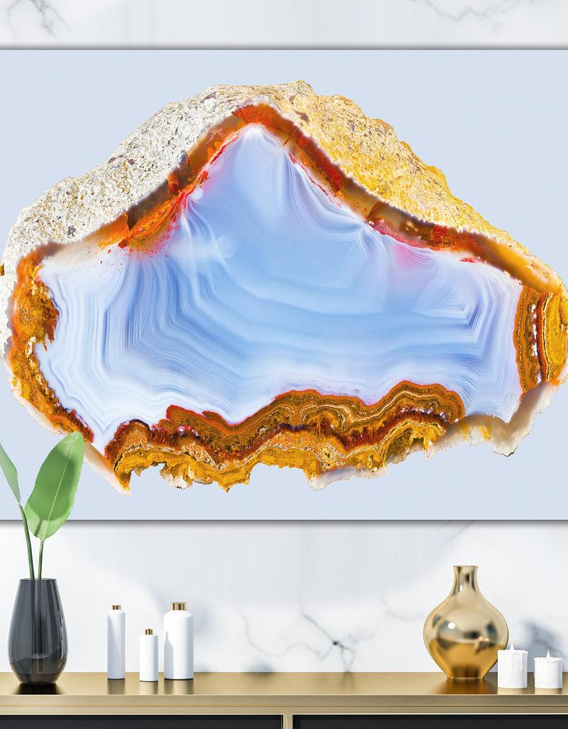 DesignQ Bohemian Blue And Gold Gemstone - Glam Canvas Wall Art Print