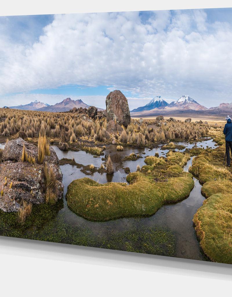 DesignQ Bolivia Volcanoes Panoramic View - Landscape Print Wall Artwork