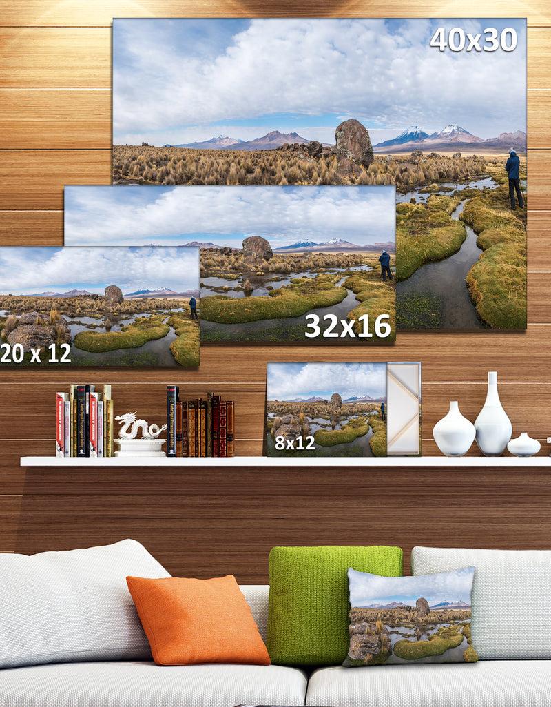 DesignQ Bolivia Volcanoes Panoramic View - Landscape Print Wall Artwork
