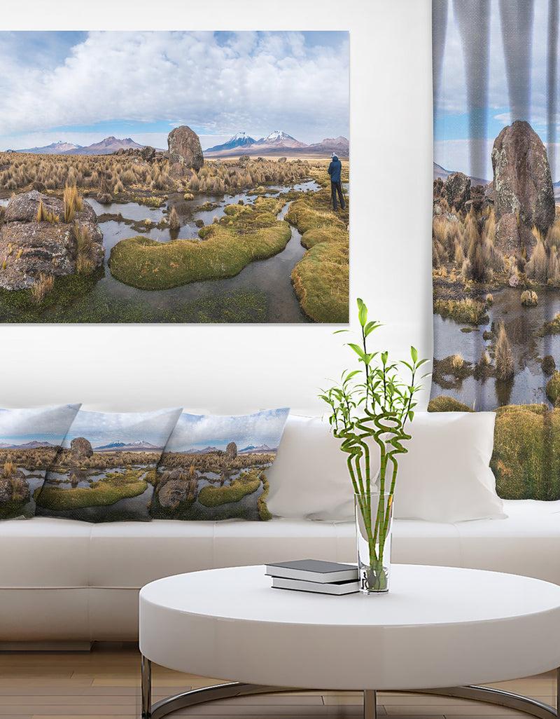 DesignQ Bolivia Volcanoes Panoramic View - Landscape Print Wall Artwork