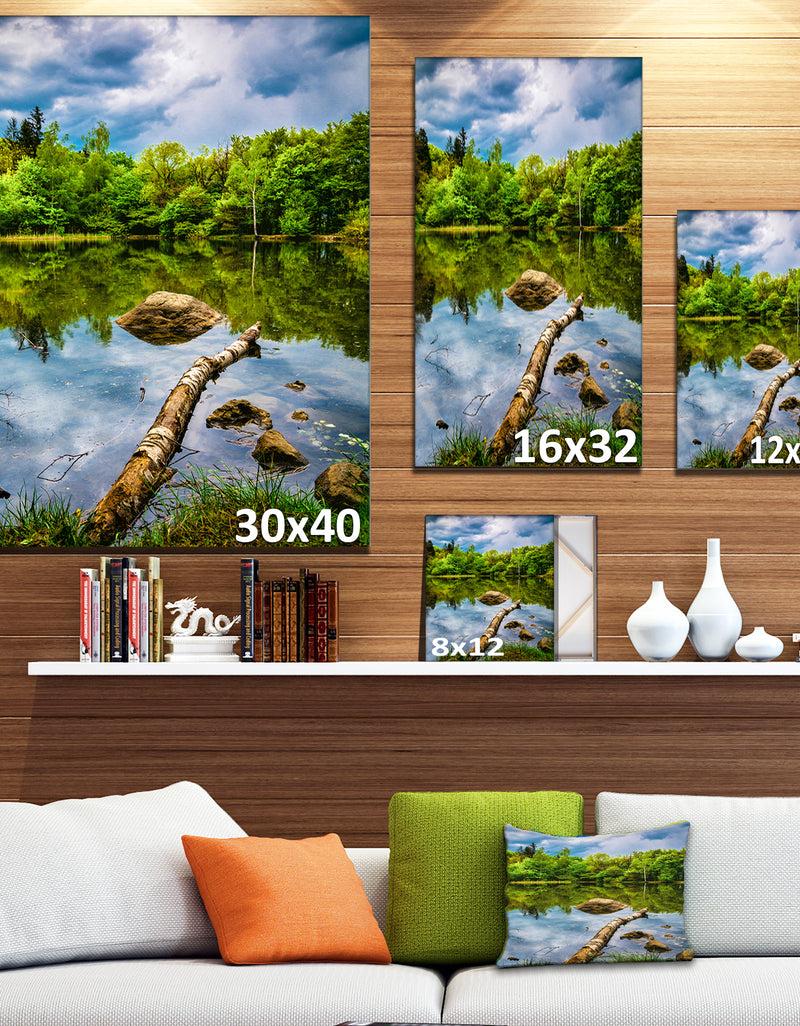 DesignQ Boyana Lake In Sofia Bulgaria - Landscape Art Print Canvas