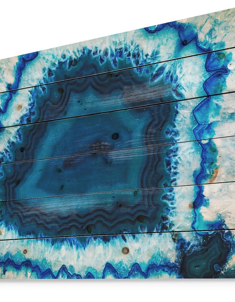 DesignQ Brazilian Thunder Egg - Abstract Print On Natural Pine Wood Print