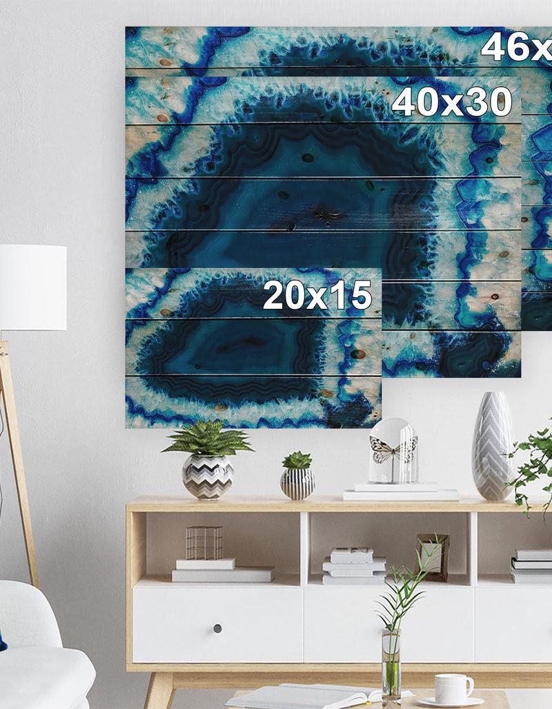 DesignQ Brazilian Thunder Egg - Abstract Print On Natural Pine Wood Print