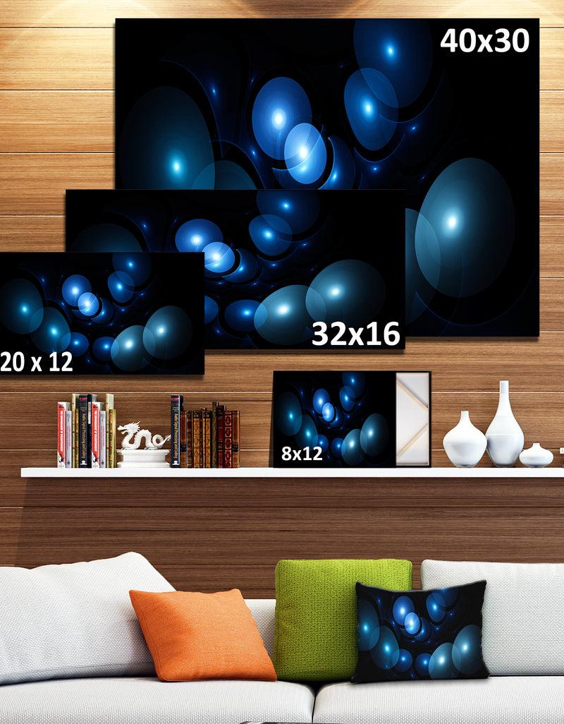 DesignQ Bright Blue 3D Surreal Circles'Large Abstract Canvas Art Print