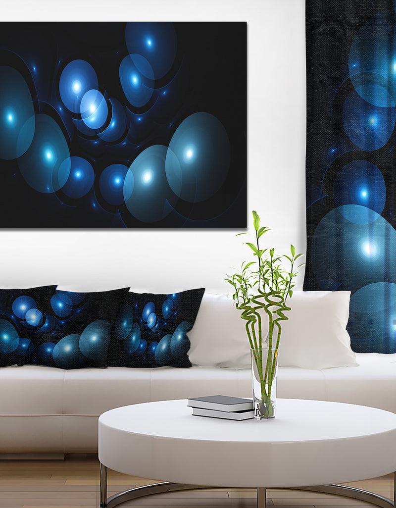 DesignQ Bright Blue 3D Surreal Circles'Large Abstract Canvas Art Print