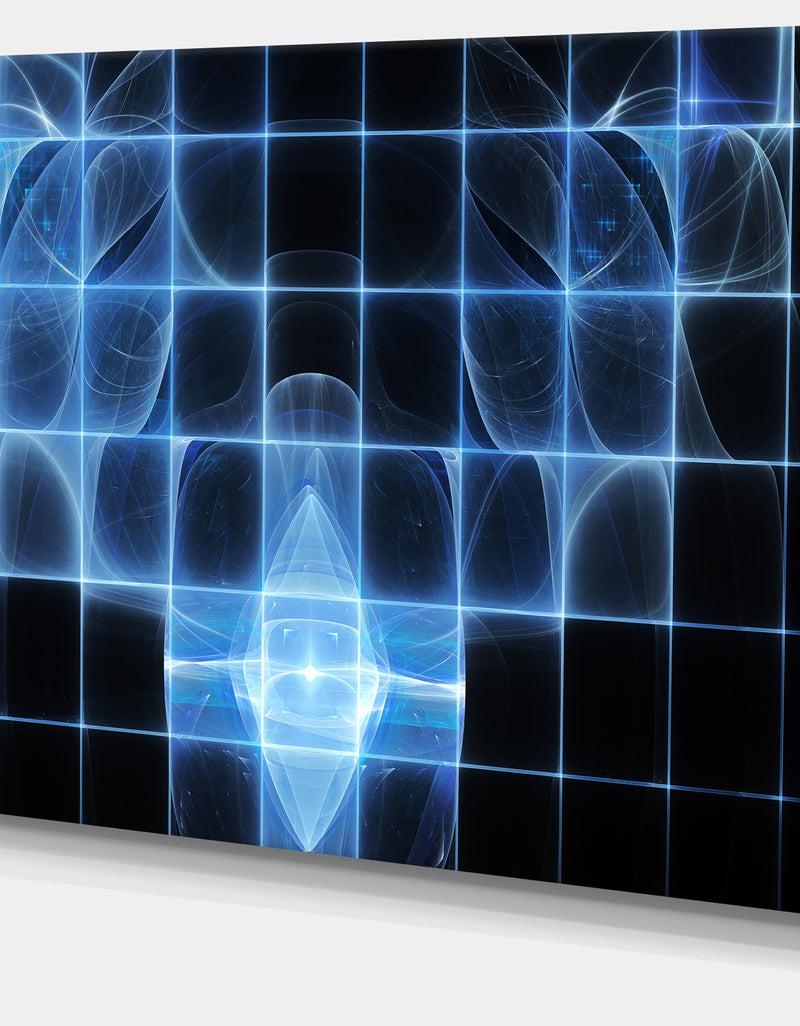 DesignQ Bright Blue Bat On Radar Screen - Abstract Wall Art On Canvas