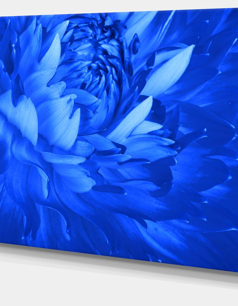 DesignQ Bright Blue Flower Petals - Modern Floral Canvas Wall Art