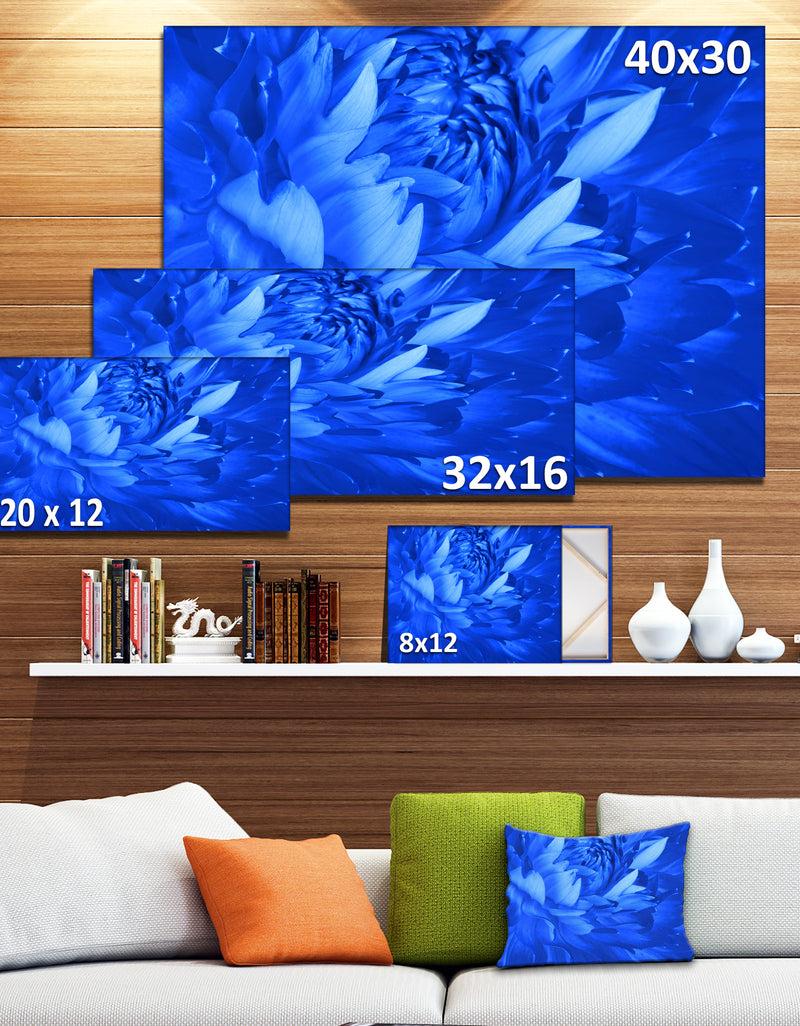 DesignQ Bright Blue Flower Petals - Modern Floral Canvas Wall Art