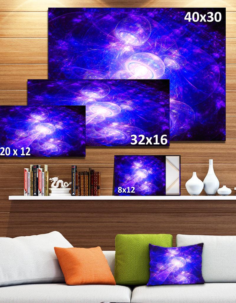 DesignQ Bright Blue Fractal Space Theme - Abstract Wall Art On Canvas