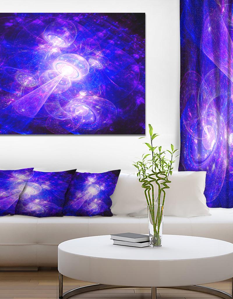 DesignQ Bright Blue Fractal Space Theme - Abstract Wall Art On Canvas