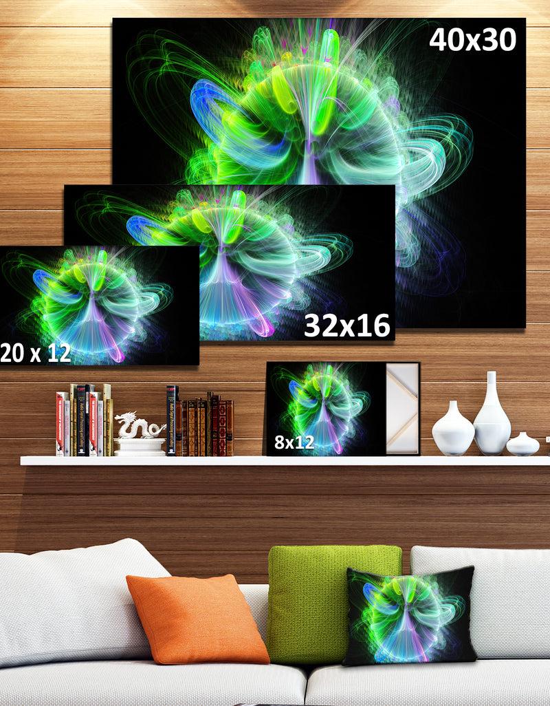 DesignQ Bright Blue Fractal Vortices Of Energy - Modern Floral Art
