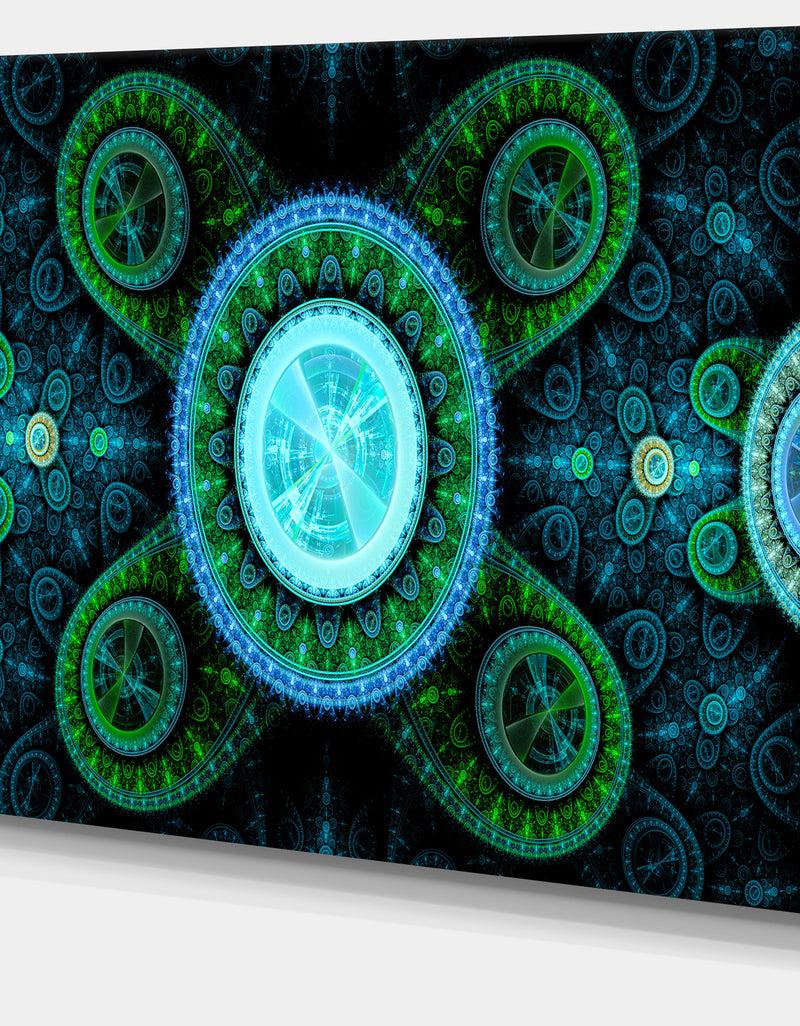DesignQ Bright Blue Psychedelic Relaxing Art - Extra Large Canvas Art Print