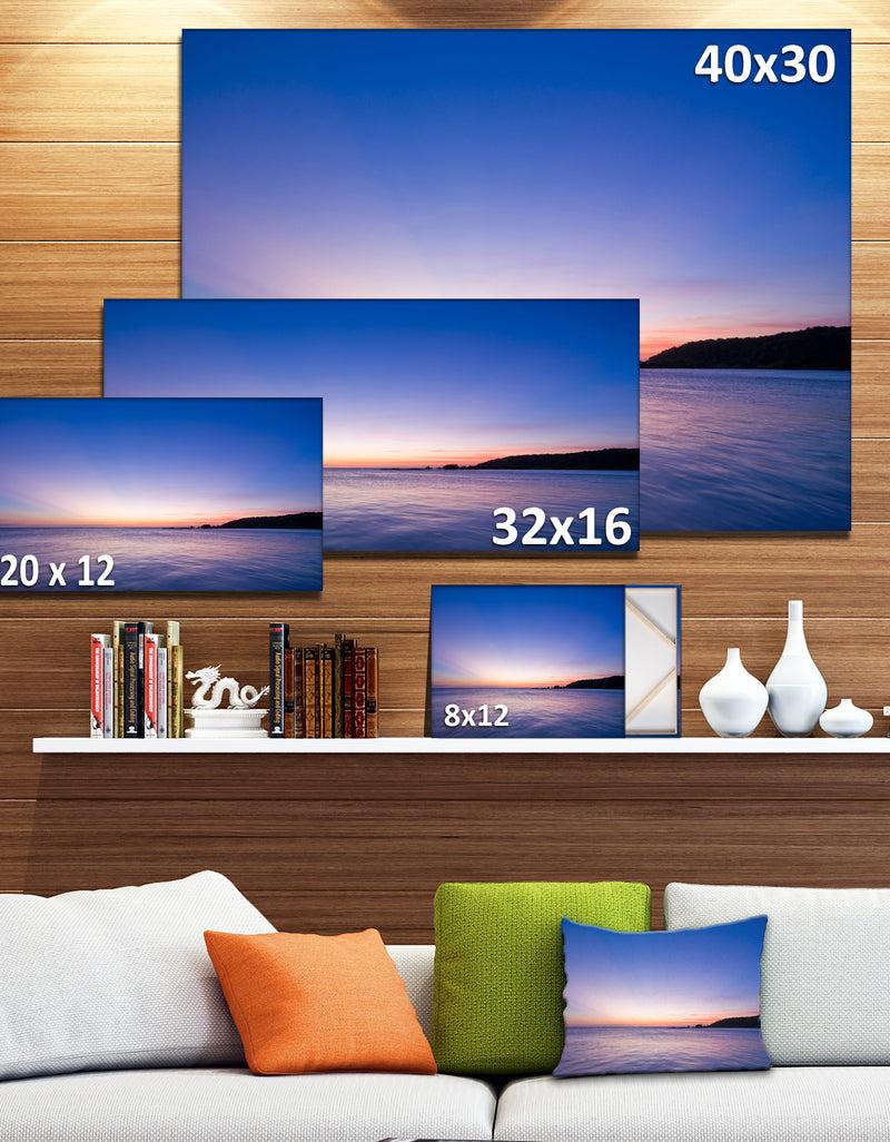 DesignQ Bright Blue Sky And Waters At Sunset - Large Seashore Canvas Print