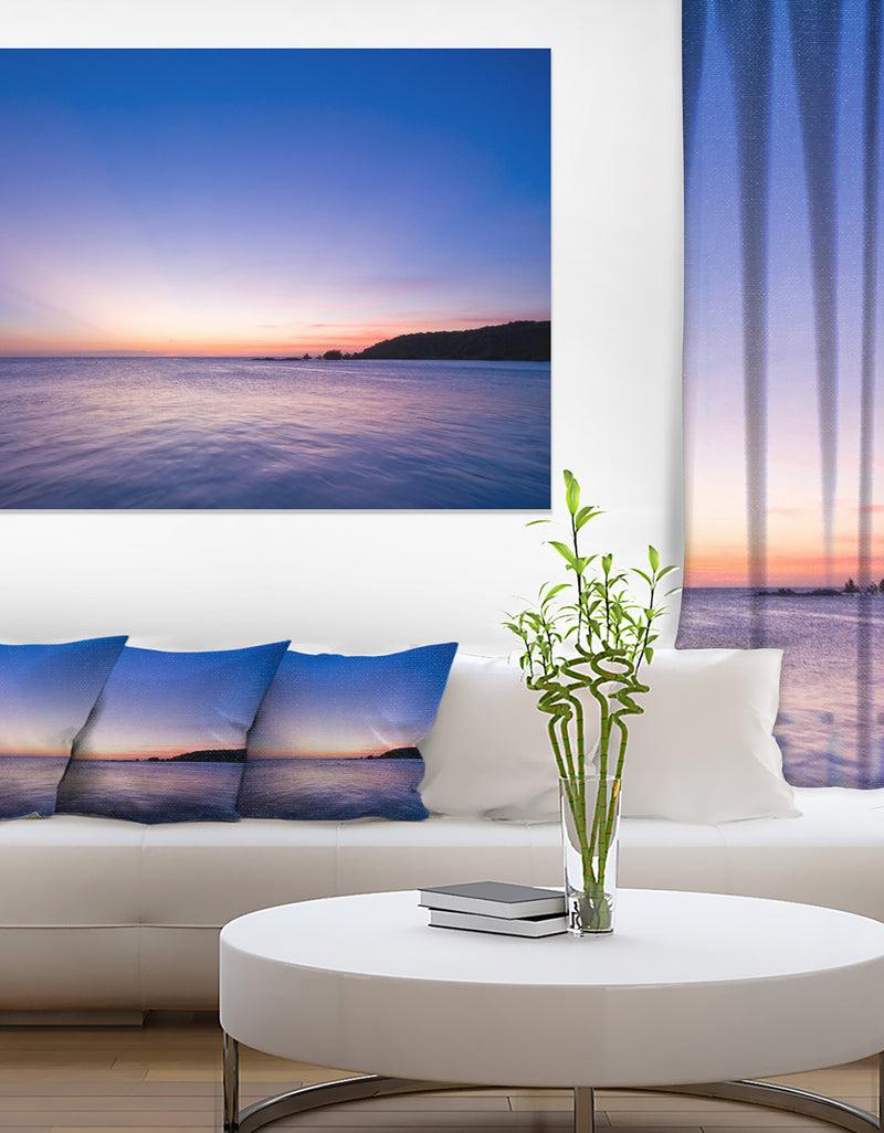 DesignQ Bright Blue Sky and Waters at Sunset - Large Seashore Canvas Print