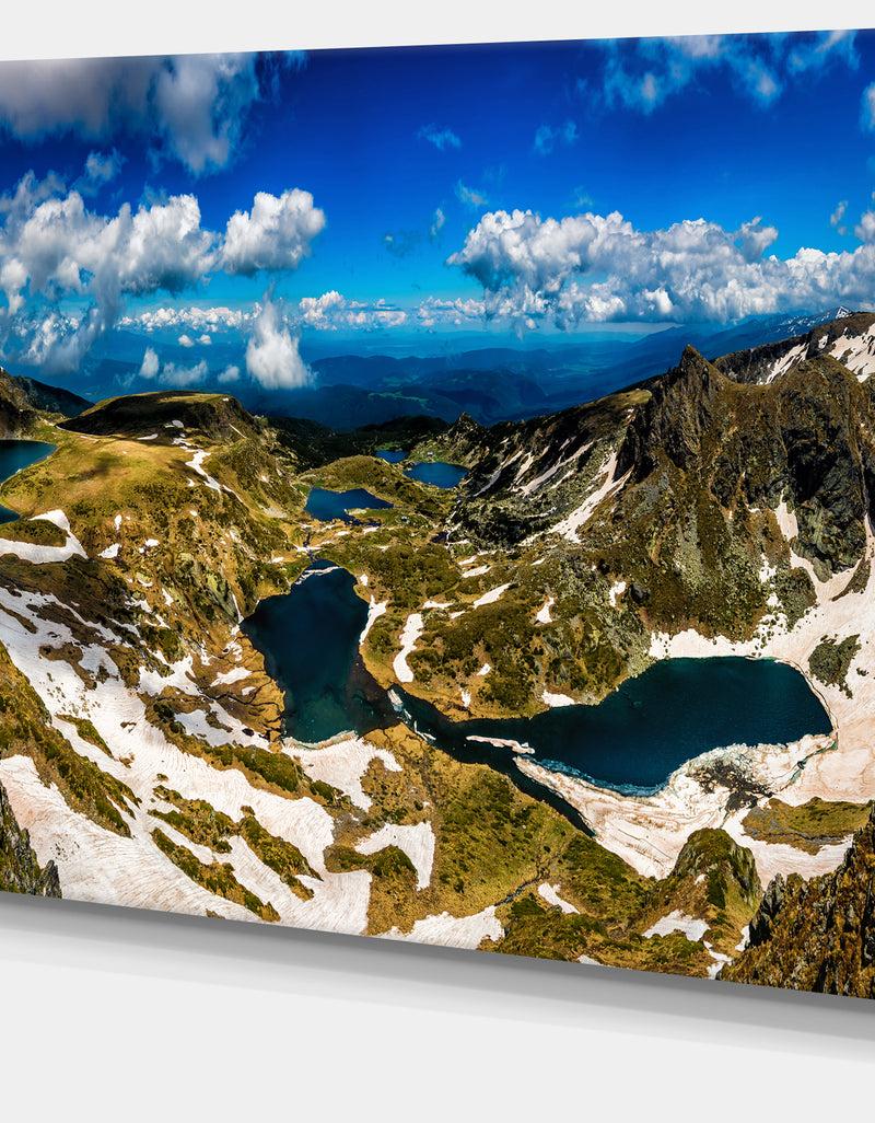 DesignQ Bright Blue Sky Over Seven Rila Lakes - Landscape Art Print Canvas