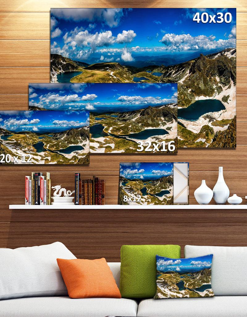DesignQ Bright Blue Sky Over Seven Rila Lakes - Landscape Art Print Canvas