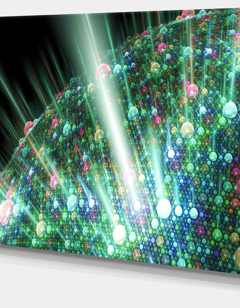 DesignQ Bright Blue Solar Bubbles Planet - Extra Large Abstract Canvas Wall Art