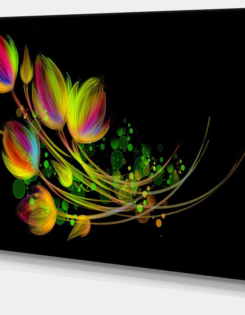DesignQ Bright Bouquet - Digital Art Floral Canvas Print