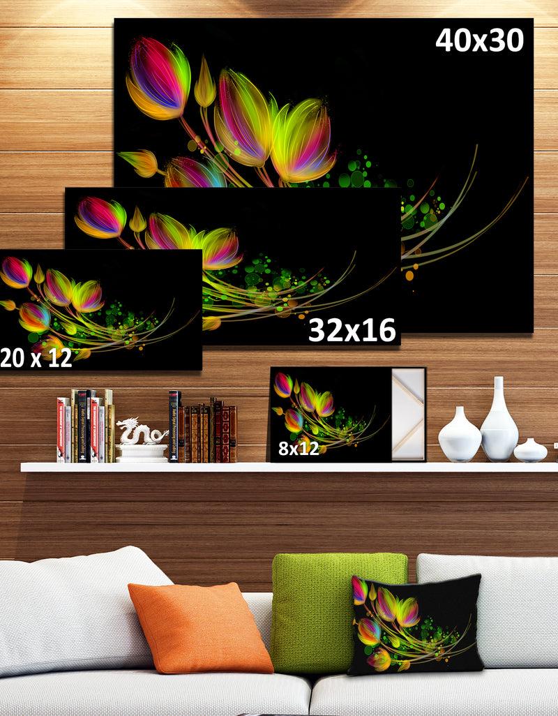 DesignQ Bright Bouquet - Digital Art Floral Canvas Print